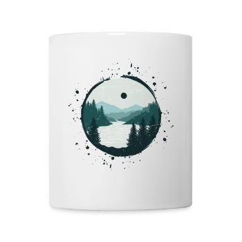Serene Mountain River Landscape Tee - Mug - white - Front