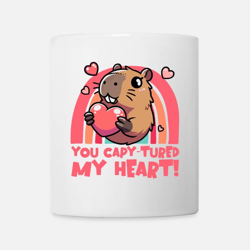 You Capy-tured My Heart – Cute Capybara Design - Mug - white