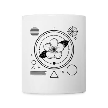 Florale Geometrie – Moderne Kunst für Meditation - Tasse - Weiß - Vorne
