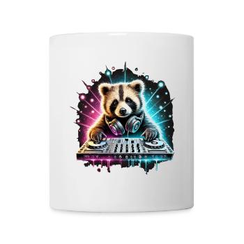 RackoonBeatz at the turntables - DJ Waschbär - Mug - white - Front