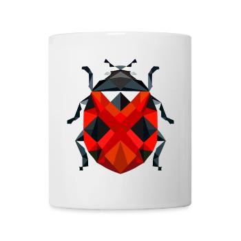 Stilvolle polygonale Marienkäfer-Illustration - Tasse - Weiß - Vorne