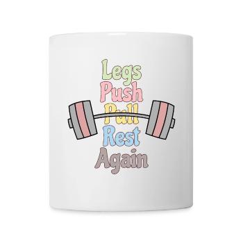 Jambes, pousser, tirer, encore - Mug blanc - blanc - Devant