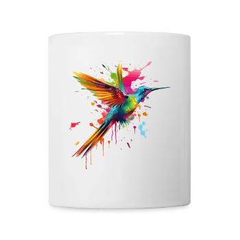 Hummingbird Splash Bird Animal Art Watercolor Colorful - Mug - white - Front