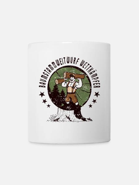 Baumstammweitwurf Wettkämpfer - Tasse - Weiß