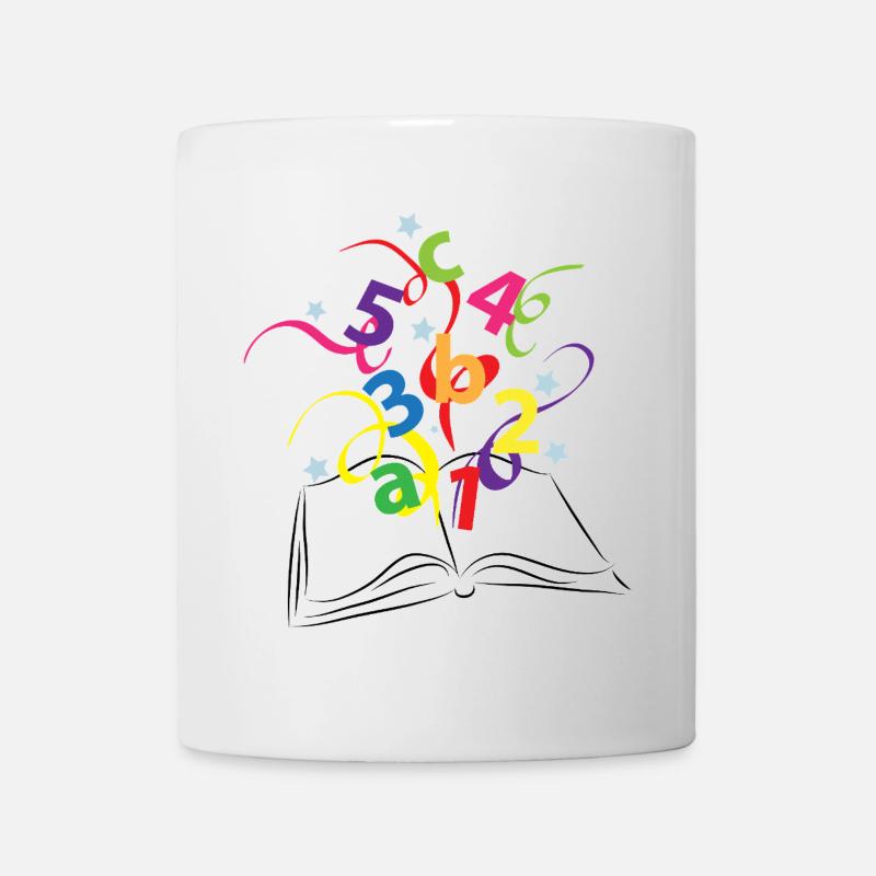 Book with Colorful Letters and Numbers - Mug - white