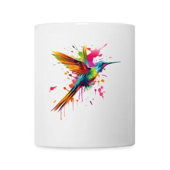 Hummingbird Splash Bird Animal Art Watercolor Colorful - Mug - white - Front