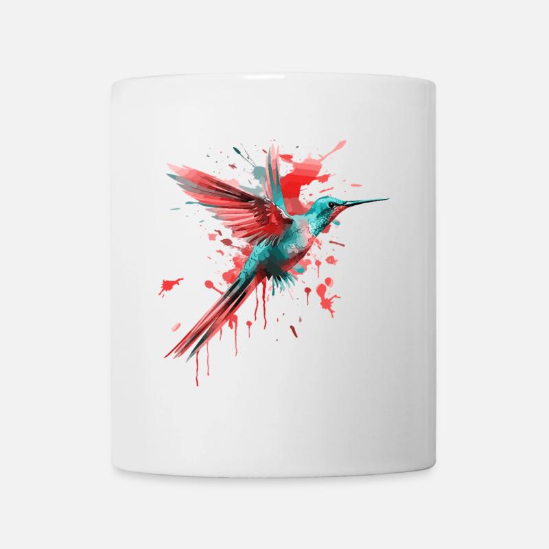 Kolibri Vogel Tier Bunt Kunst Aquarell Splash - Tasse - Weiß