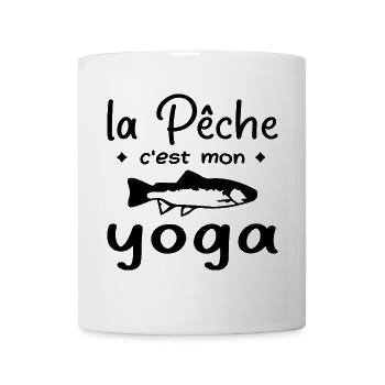 Fishing is my yoga - Mug - white - Front