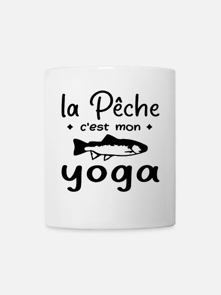 la pêche c'est mon yoga - Mug blanc - blanc