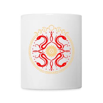 Schlangen Rad mit Mondphasen - Tasse - Weiß - Vorne