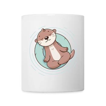 Fischotter genießt eine entspannende Meditation - Tasse - Weiß - Vorne