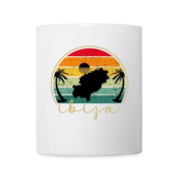 IBIZA - Sundown - Sonnenuntergang - Vintage Sunset - Tasse - Weiß - Vorne