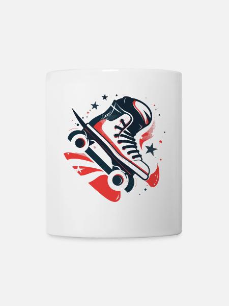 Roller Skates Zeichnung - Tasse - Weiß