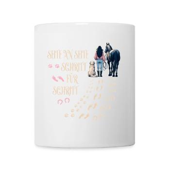 Frauchen Hund und Pferd - Tasse - Weiß - Vorne