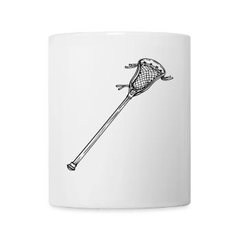 Lacrosse Schläger - Tasse - Weiß - Vorne