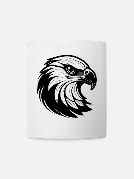 Stilvoller Adler Liniengrafik - Tasse - Weiß