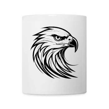 Stylish Eagle Portrait Silhouette - Mug - white - Front