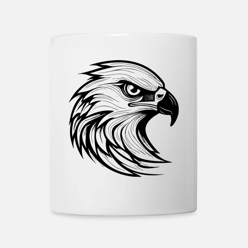 Detaillierte Adlerkopf-Illustration - Tasse - Weiß