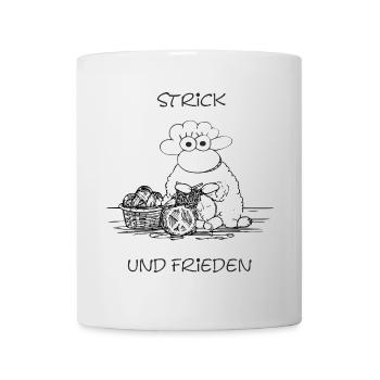 Strick und Frieden – Humor mit Haltung - Tasse - Weiß - Vorne