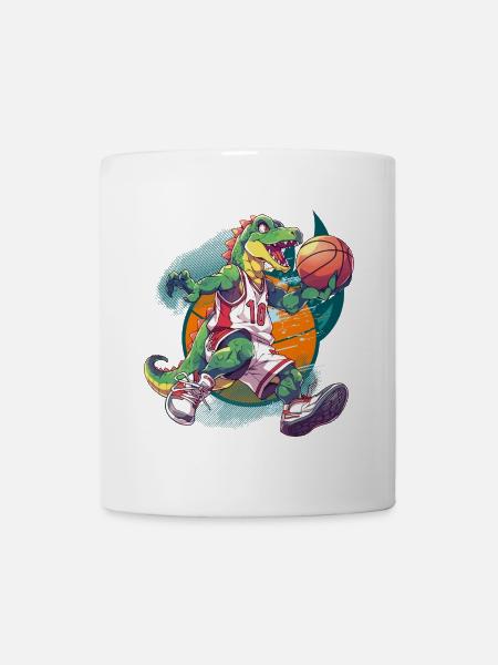 Basketball Dinosaurier T-Rex Basketballspieler - Tasse - Weiß