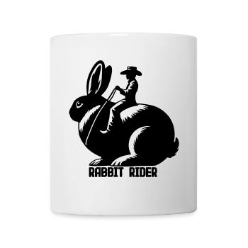 Rabbit Rider (texte - sans contour, 3 couleurs) - Mug blanc - blanc - Devant
