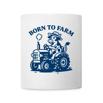 Born to Farm - Drôle de vache sur tracteur - Mug blanc - blanc - Devant