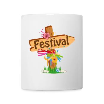 liebevoll gestalteter Wegweiser im Festival-Stil - Tasse - Weiß - Vorne