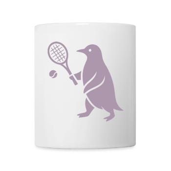 Minimalistischer Pinguin Tennisspieler - Tasse - Weiß - Vorne