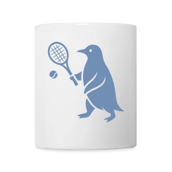 Minimalistischer Pinguin Tennisspieler - Tasse - Weiß - Vorne