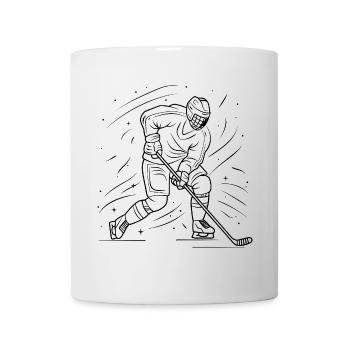 Eishockeyspieler Skizze - Tasse - Weiß - Vorne