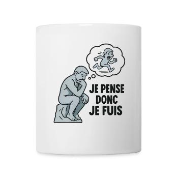 Le Penseur 2.0 – Je pense, je flippe, je cours - Mug blanc - blanc - Devant