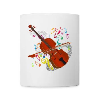 Music in Colors – Artistic Violin with Notes - Mug - white - Front