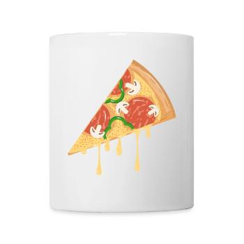 Pizzastück im klassischen Look gezeichnet - Tasse - Weiß - Vorne