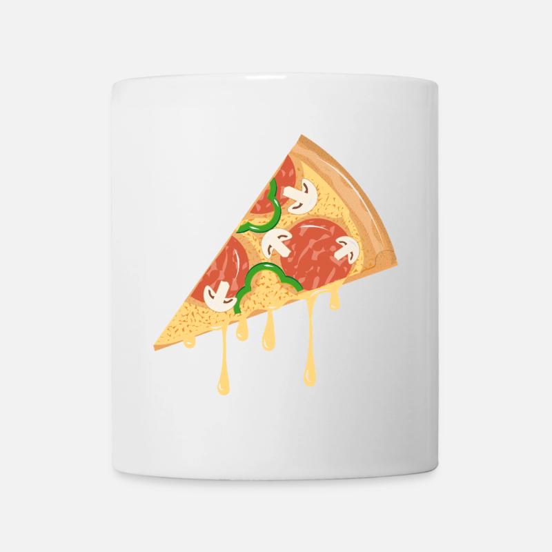Pizzastück im klassischen Look gezeichnet - Tasse - Weiß
