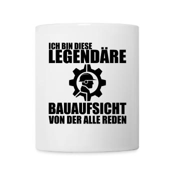 Bauleitung Baustelle Bauleiter Bauaufsicht - Tasse - Weiß - Vorne