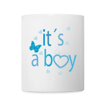 It's a Boy – Cheerful typography with a heart - Mug - white - Front