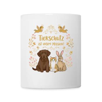 Tierschutz ist unsere Mission - Tasse - Weiß - Vorne