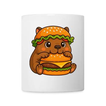 Capybara sucré Capybara avec cheeseburger rapide - Mug blanc - blanc - Devant