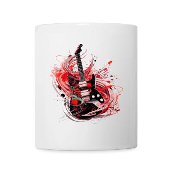 E-Gitarre Gitarre Gitarrist Musik Instrument Rock - Tasse - Weiß - Vorne