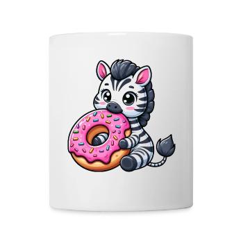 Cute Zebra Donut Cartoon Treats Fun - Mug - white - Front