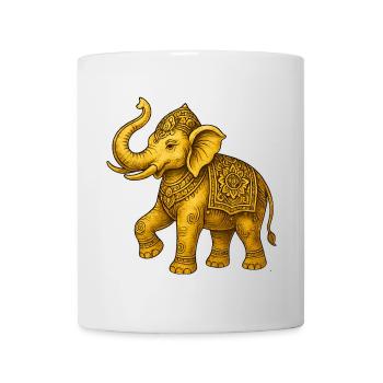 Eléphant d’Or - Mug blanc - blanc - Devant
