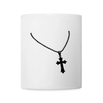 Kette mit Kreuz - Tasse - Weiß - Vorne
