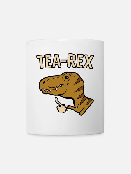 Tea Rex Dinosaurier mit Tasse - Tasse - Weiß