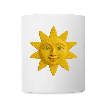 Gelbe Sonne - Tasse - Weiß - Vorne