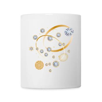 Diamanten-Konstellation in goldenen Bahnen - Tasse - Weiß - Vorne
