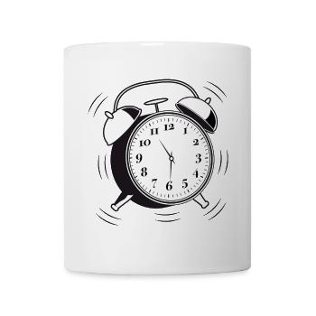 Ringing alarm clock – time motif with retro charm - Mug - white - Front
