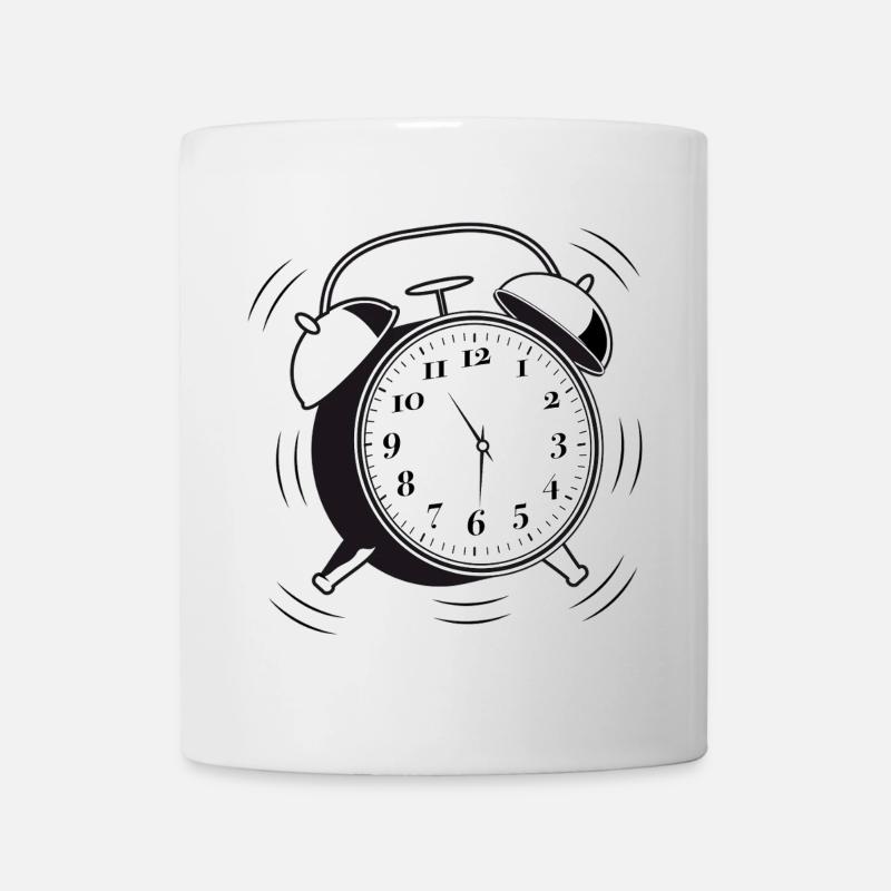 Réveil à sonnerie – motif de l’heure avec charme rétro - Mug blanc - blanc