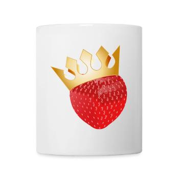 Fraise – Caractère fruité avec une couronne dorée - Mug blanc - blanc - Devant