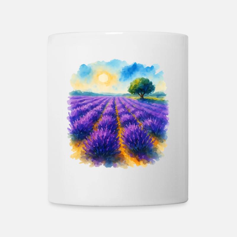 Champ de lavande - Mug blanc - blanc