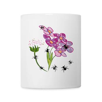 Flowers with ants insects - Mug - white - Front